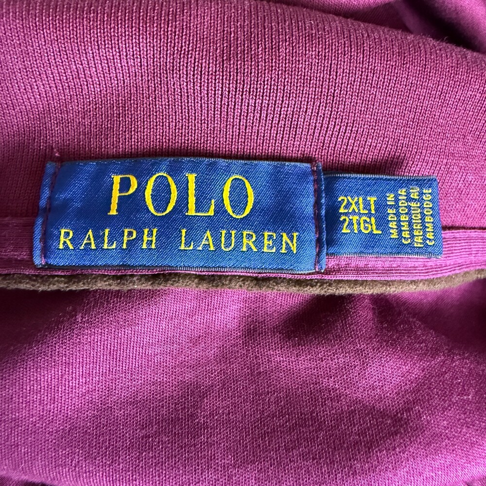 Polo Ralph Lauren Long Sleeve Polo, Sz 2XLT Tall, Burgundy/Maroon, Colored Pony - Picture 11 of 15